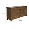 Loe 69 Inch Sideboard Buffet Cabinet 2 Doors Brown Solid Poplar Wood By Casagear Home BM319330
