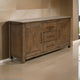Loe 69 Inch Sideboard Buffet Cabinet, 2 Doors, Brown Solid Poplar Wood By Casagear Home