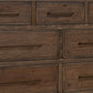 Loe Wide Dresser 7 Drawers Bronze Farmhouse Brown Solid Poplar Wood By Casagear Home BM319331