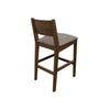 Loe 30 Inch Barstool Set of 2 Panel Back Gray Brown Solid Pine Wood By Casagear Home BM319332