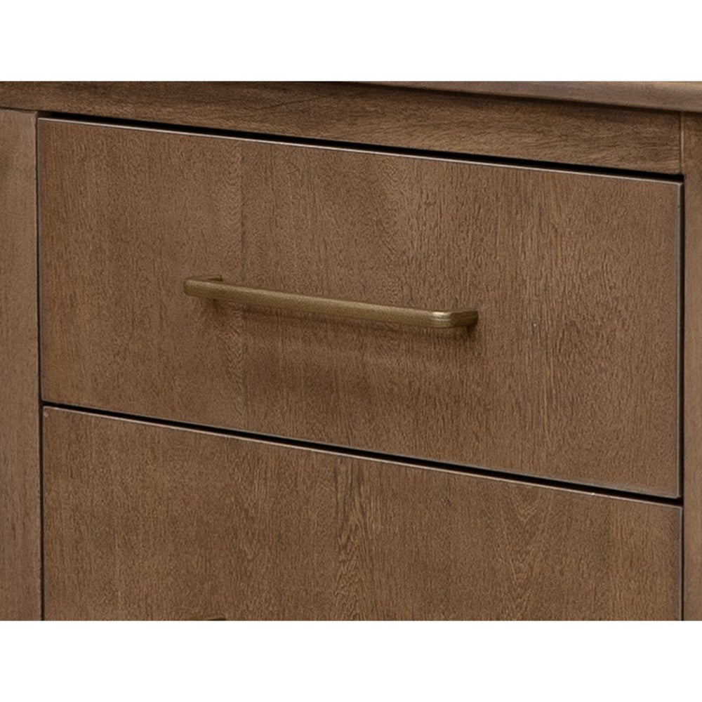 Okai Wide Dresser 6 Drawers Metal Handles Farmhouse Brown Solid Wood By Casagear Home BM319334