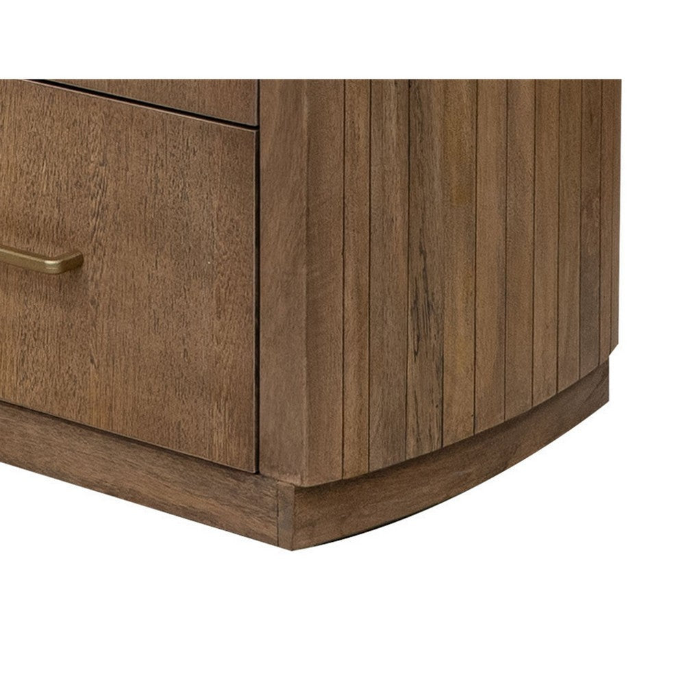 Okai Wide Dresser 6 Drawers Metal Handles Farmhouse Brown Solid Wood By Casagear Home BM319334