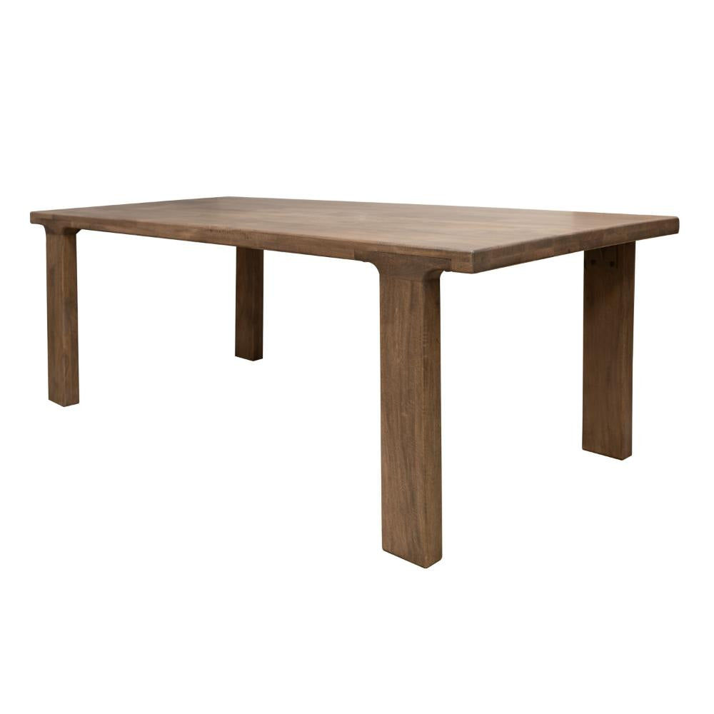 Okai Dining Table 87 Inch Rectangular Top Rustic Brown Solid Mango Wood By Casagear Home BM319338