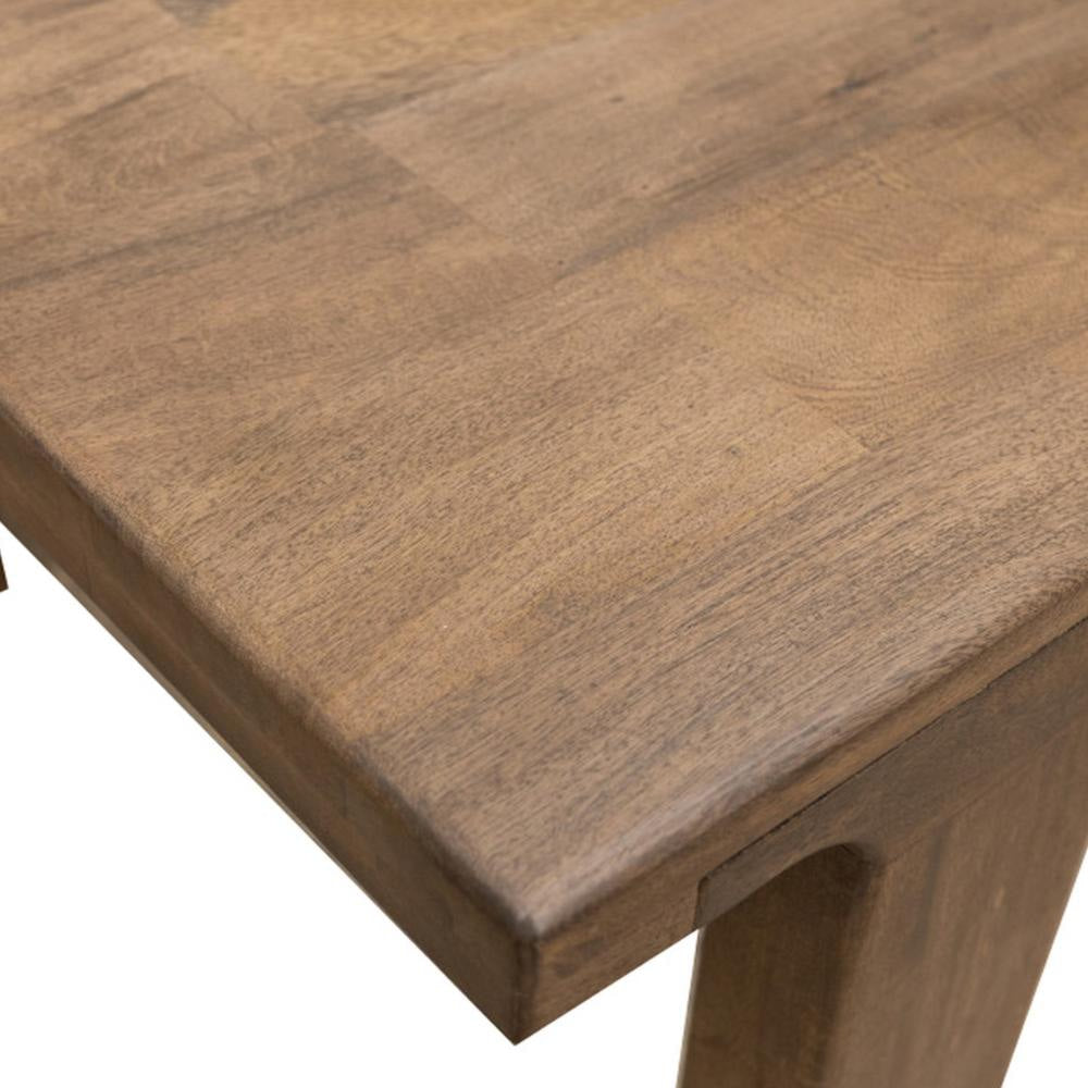 Okai Dining Table 87 Inch Rectangular Top Rustic Brown Solid Mango Wood By Casagear Home BM319338