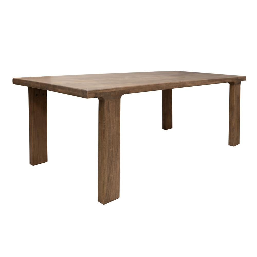 Okai Dining Table 87 Inch Rectangular Top Rustic Brown Solid Mango Wood By Casagear Home BM319338