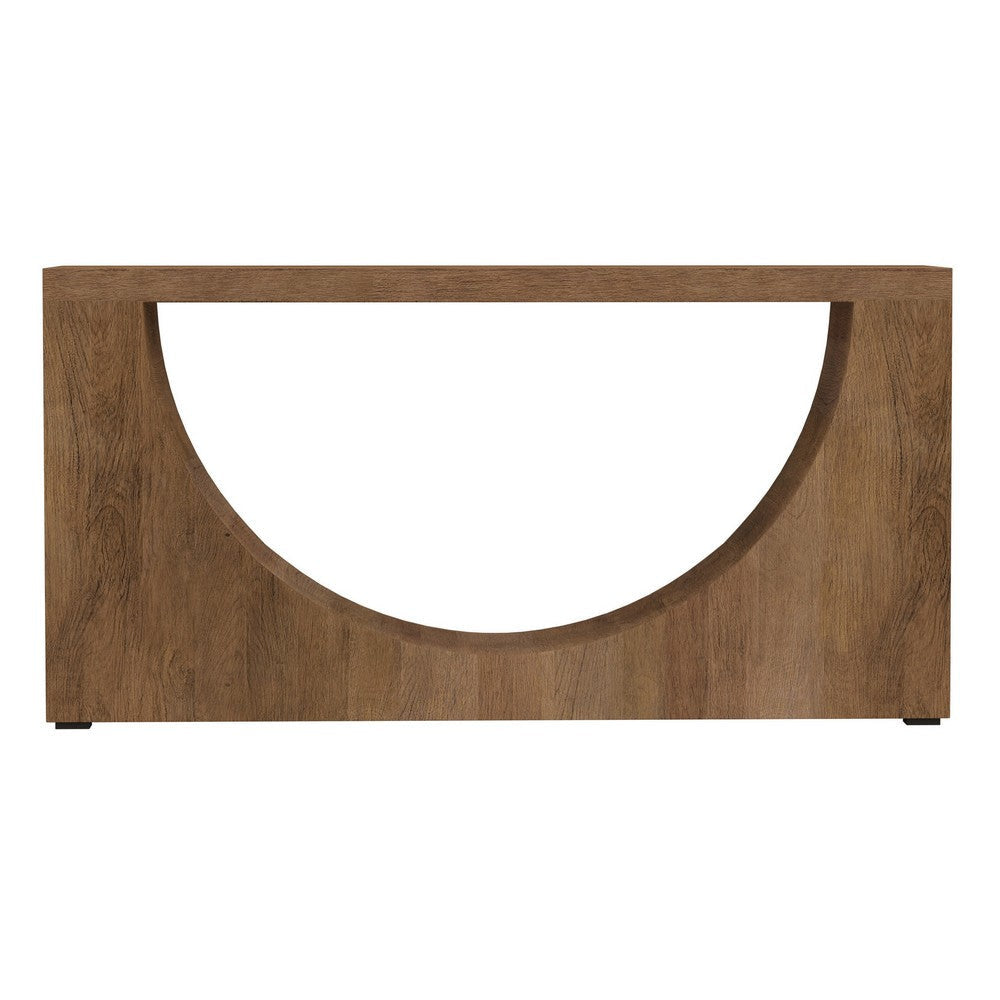 Okai Sofa Table Industrial Arch Cutout Rectangular Brown Solid Mango Wood By Casagear Home BM319339
