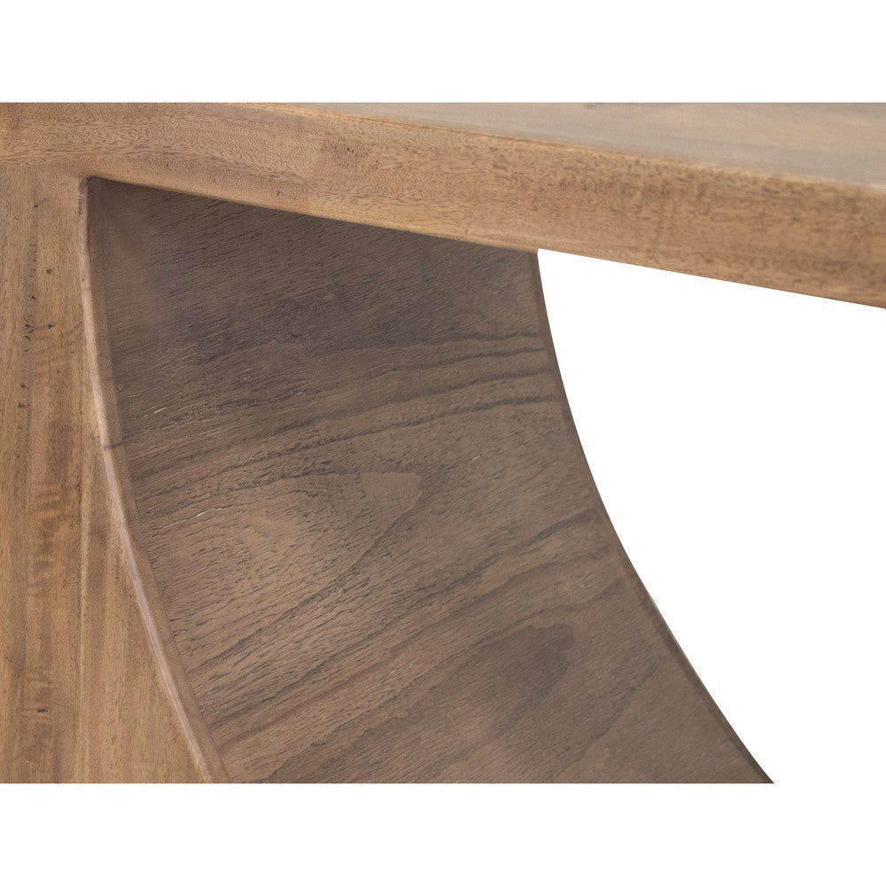 Okai Sofa Table Industrial Arch Cutout Rectangular Brown Solid Mango Wood By Casagear Home BM319339