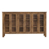 Olum 73 Inch Sideboard Console Glass Doors 2 Tiers Brown Solid Wood By Casagear Home BM319343