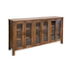 Olum 73 Inch Sideboard Console Glass Doors 2 Tiers Brown Solid Wood By Casagear Home BM319343