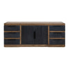Zea 76 Inch Sideboard Console Cabinet Solid Wood 2 Tone Rich Brown Gray By Casagear Home BM319344