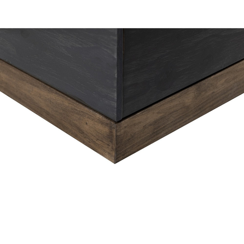 Zea 76 Inch Sideboard Console Cabinet Solid Wood 2 Tone Rich Brown Gray By Casagear Home BM319344