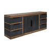 Zea 76 Inch Sideboard Console Cabinet Solid Wood 2 Tone Rich Brown Gray By Casagear Home BM319344