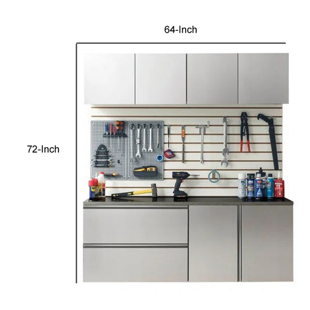 Osy 5pc Wall Mounted Garage Utility Cabinets Drawers and Doors Gray By Casagear Home BM319347