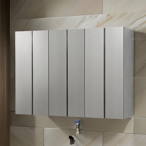 Osy 3pc Wall Mounted Garage Utility Cabinets, Shelves, Double Door, Gray By Casagear Home