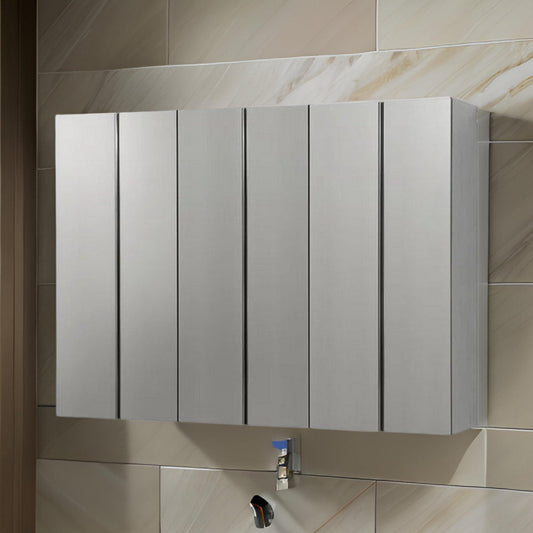 Osy 3pc Wall Mounted Garage Utility Cabinets, Shelves, Double Door, Gray By Casagear Home