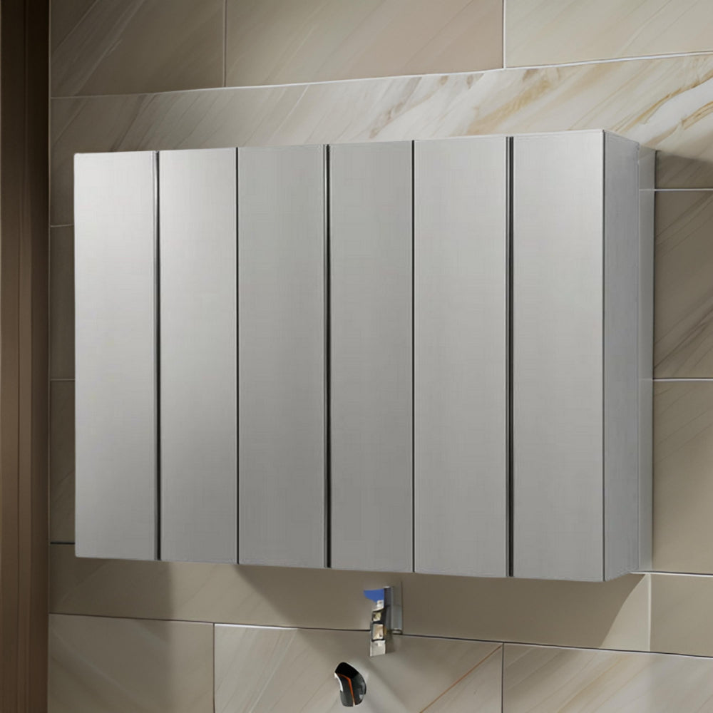 Osy 3pc Wall Mounted Garage Utility Cabinets, Shelves, Double Door, Gray By Casagear Home