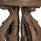 Gia Side End Table 27 Inch Round Top Carved Details Brown Solid Wood By Casagear Home BM319505