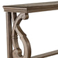 Gia Sofa Table 50 Inch Rectangular Carved Details Brown Solid Wood By Casagear Home BM319506