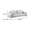 Kevin Sofa Gray Chenille Modern Track Arms Solid Wood 82 Inch By Casagear Home BM319509