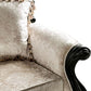 Paulo Sofa Off White Fabric Carved Details Black Solid Wood 85 Inch By Casagear Home BM319511