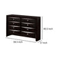 Simo Wide Dresser Spacious Top Metal Knobs 8 Drawers Black Solid Wood By Casagear Home BM319524