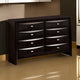 Simo Wide Dresser Spacious Top Metal Knobs 8 Drawers Black Solid Wood By Casagear Home BM319524