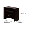 Simo Nightstand Spacious Top Metal Knobs 3 Drawers Black Solid Wood By Casagear Home BM319525