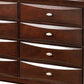 Simo Wide Dresser Nickel Metal Knobs 8 Drawers Cherry Brown Solid Wood By Casagear Home BM319526