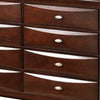 Simo Wide Dresser Nickel Metal Knobs 8 Drawers Cherry Brown Solid Wood By Casagear Home BM319526