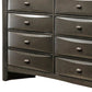 Simo Wide Dresser Spacious Top Metal Knobs 8 Drawers Gray Solid Wood By Casagear Home BM319528