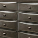 Simo Wide Dresser Spacious Top Metal Knobs 8 Drawers Gray Solid Wood By Casagear Home BM319528