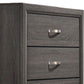 Erica Tall Dresser Chest 5 Drawers Gray Wood Finish Metal Handles By Casagear Home BM319530