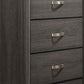 Erica Tall Dresser Chest 5 Drawers Gray Wood Finish Metal Handles By Casagear Home BM319530