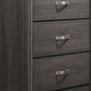 Erica Tall Dresser Chest 5 Drawers Gray Wood Finish Metal Handles By Casagear Home BM319530