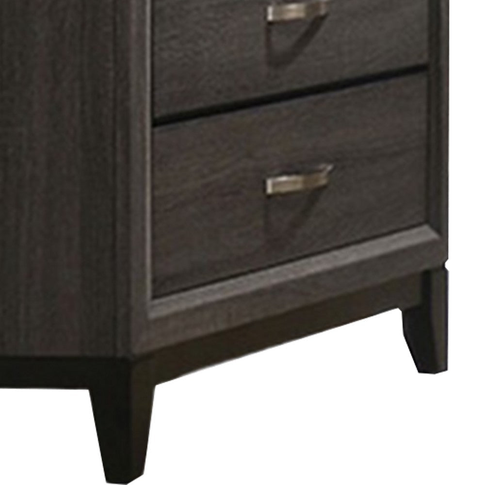 Erica Tall Dresser Chest 5 Drawers Gray Wood Finish Metal Handles By Casagear Home BM319530