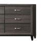 Erica Wide Dresser 6 Drawers Spacious Top Gray Wood Nickel Handles By Casagear Home BM319531