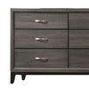 Erica Wide Dresser 6 Drawers Spacious Top Gray Wood Nickel Handles By Casagear Home BM319531