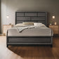 Erica King Size Bed Gray and Black Wood Finish Panel Style Headboard By Casagear Home BM319532