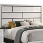 Erica King Size Bed White and Black Wood Finish Panel Style Headboard By Casagear Home BM319537