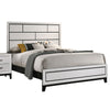 Erica Full Size Bed, White and Black Wood Finish, Panel Style Headboard By Casagear Home