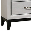 Erica Nightstand 2 Drawers White Wood Finished Frame Metal Handles By Casagear Home BM319539