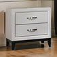 Erica Nightstand 2 Drawers White Wood Finished Frame Metal Handles By Casagear Home BM319539