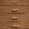 Roma Tall Dresser Chest 5 Drawers Nickel Handles Walnut Brown Solid Wood By Casagear Home BM319542