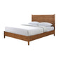 Roma Queen Size Bed, Panel Headboard, Tapered Legs, Walnut Brown Solid Wood By Casagear Home