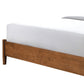 Roma Queen Size Bed Panel Headboard Tapered Legs Walnut Brown Solid Wood By Casagear Home BM319545