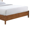 Carry Queen Bed Beige Boucle Upholstered Headboard Walnut Brown Solid Wood By Casagear Home BM319546