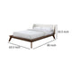 Linzy Queen Bed Beige Boucle Upholstered Winged Edge Brown Solid Wood By Casagear Home BM319548