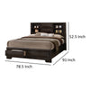 Costa King Size Bed Bookcase Headboard 2 Drawers Dark Brown Solid Wood By Casagear Home BM319549