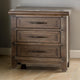 Merry Nightstand Spacious Top 3 Drawers Metal Handles Brown Solid Wood By Casagear Home BM319553