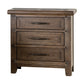 Merry Nightstand, Spacious Top, 3 Drawers, Metal Handles, Brown Solid Wood By Casagear Home